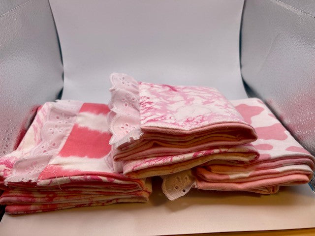 burp cloth- pink themed flannel