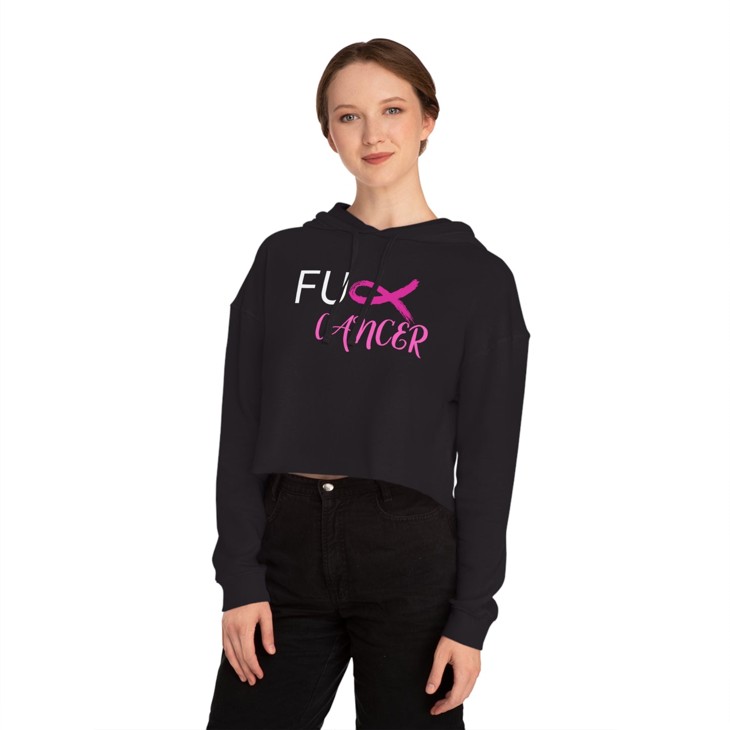 Fuck cancer- Women’s Cropped Hooded Sweatshirt