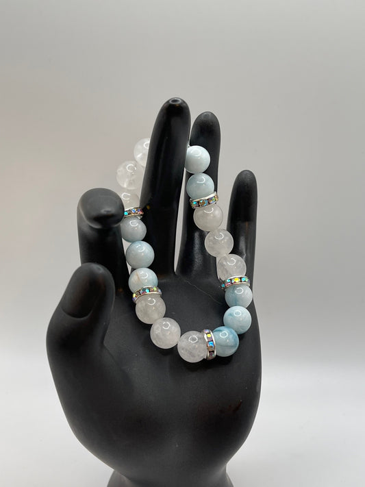 Larimar and Quartz Bracelet