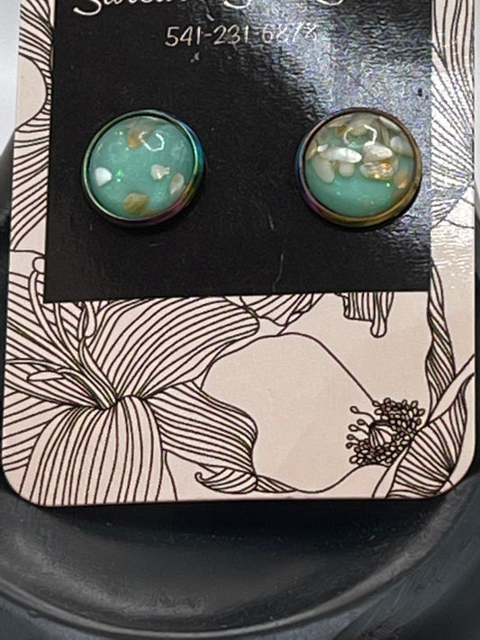 Blue Shell Stud earrings