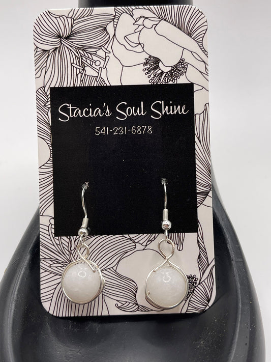 alabaster wire wrapped earrings