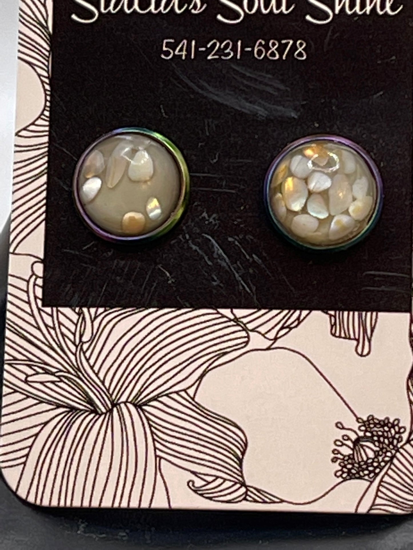 Grey Shell studs