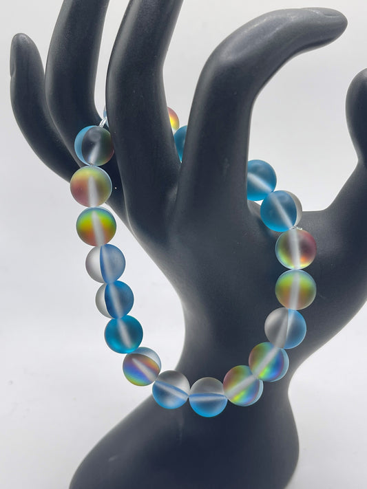 blue color shifting Mermaid Glass Bracelet