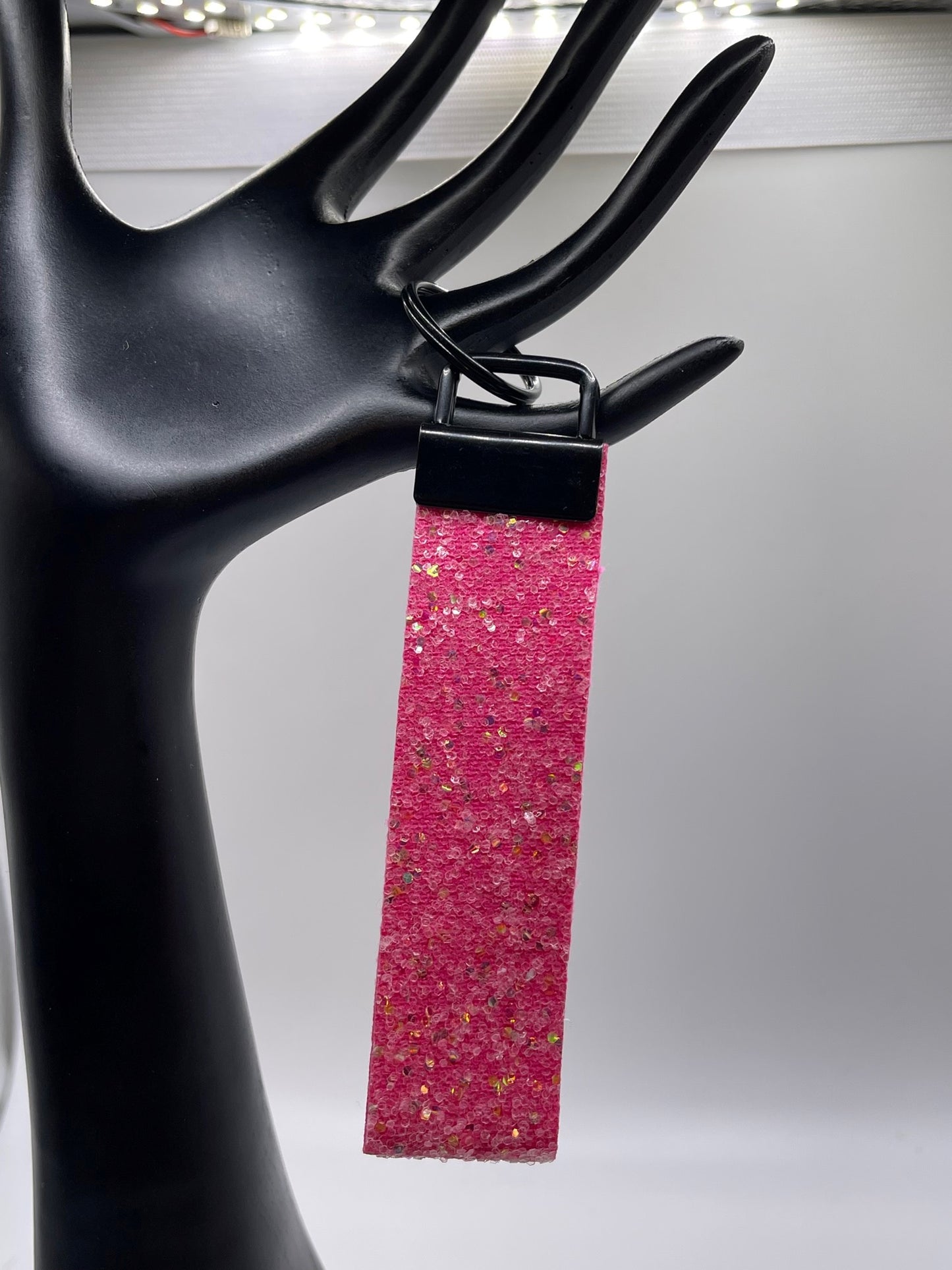 Pink Glittery keychain- small