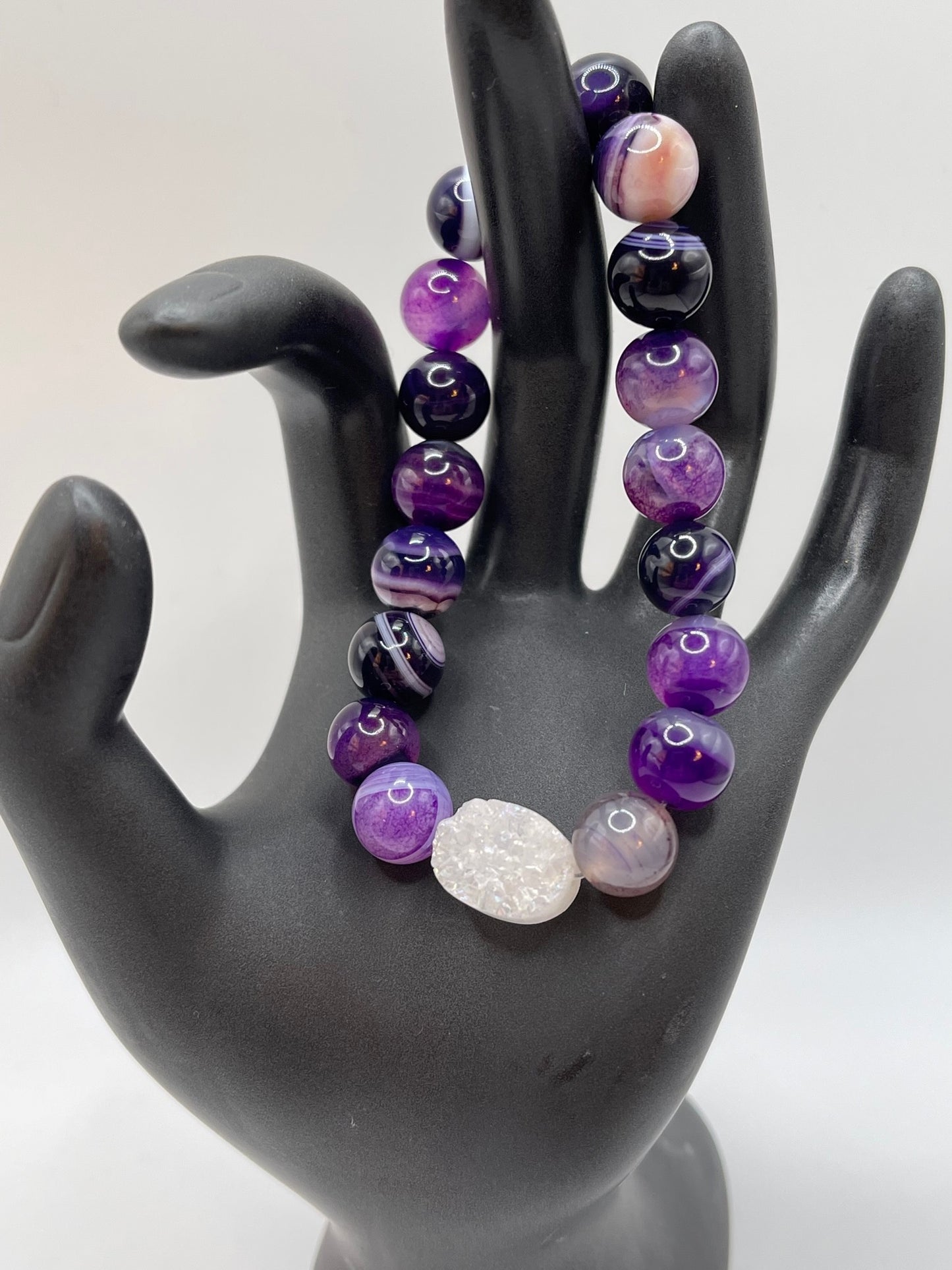 Purple agate with Druzy