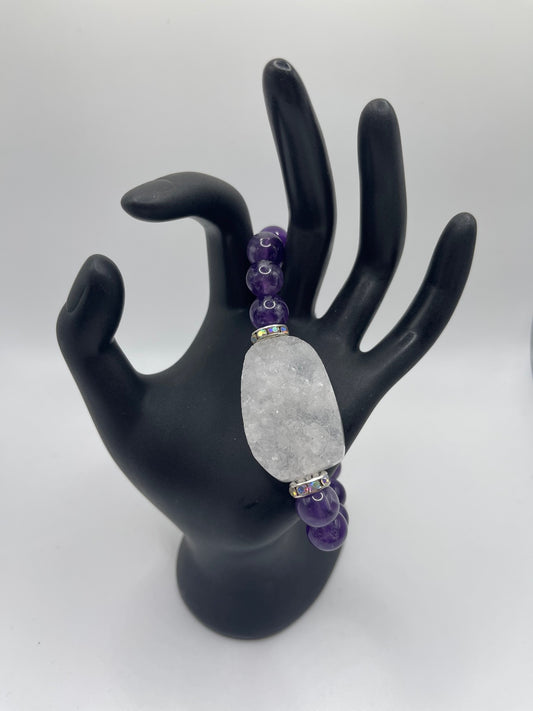 Bracelet- Amethyst with Large Druzy