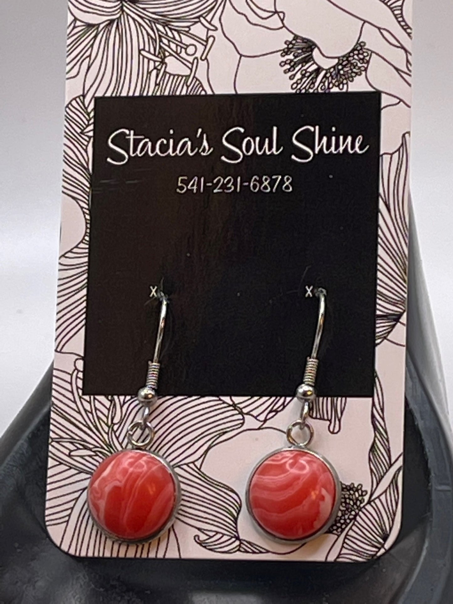 Rhodochrosite dangly earrings