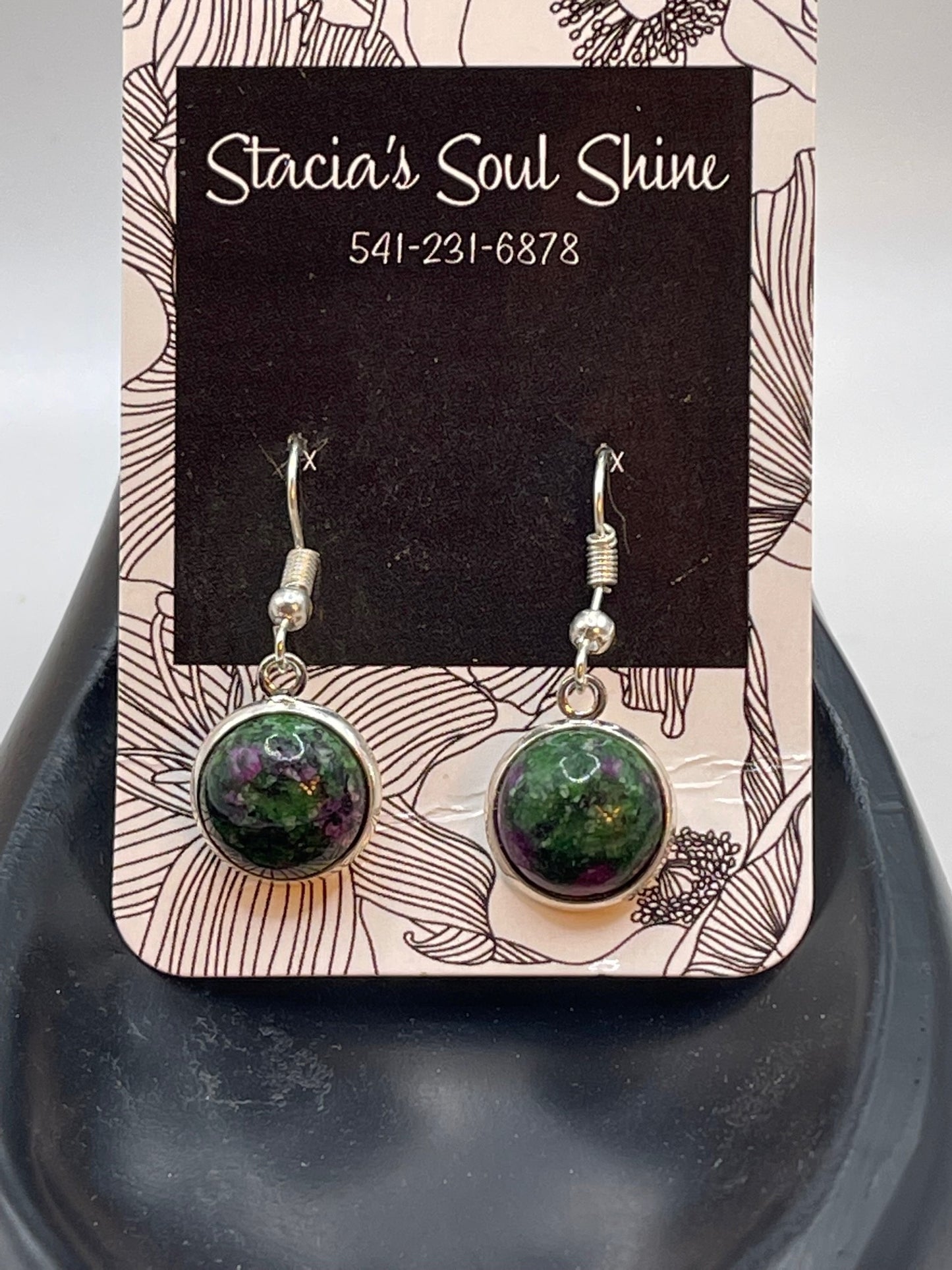 Rubies Zoisite dangly earrings