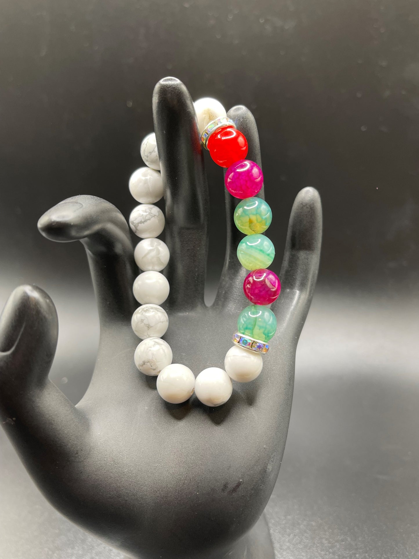 Howlite and Watermelon Bracelet